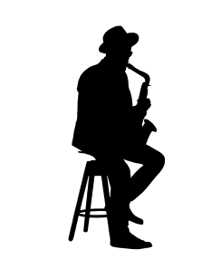 Jazz musician silhouette